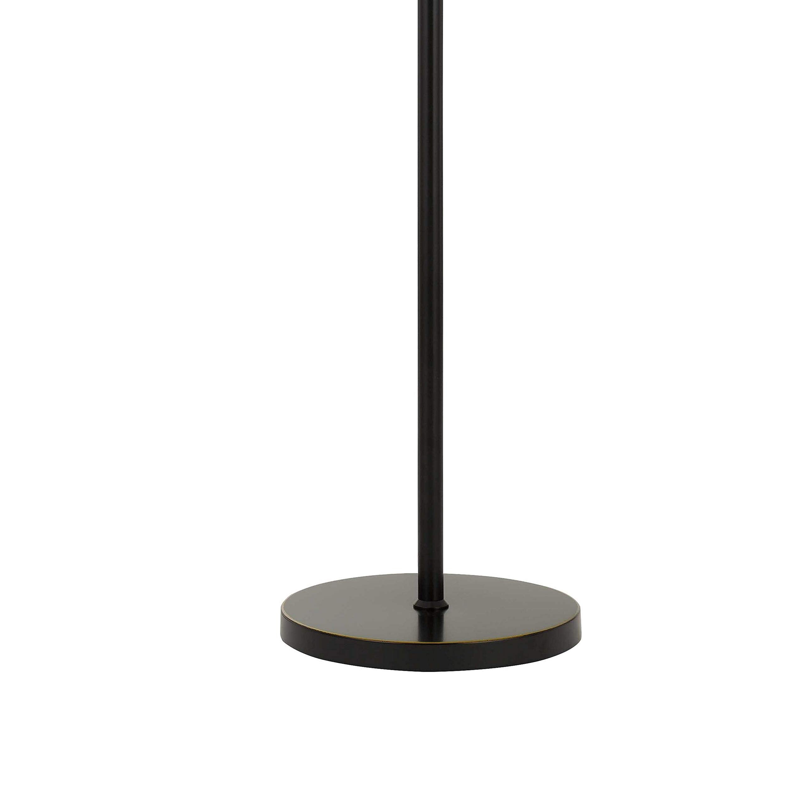 Benzara 10W LED Adjustable Metal Floor Lamp, Swing Arm, Black, Model BM224743