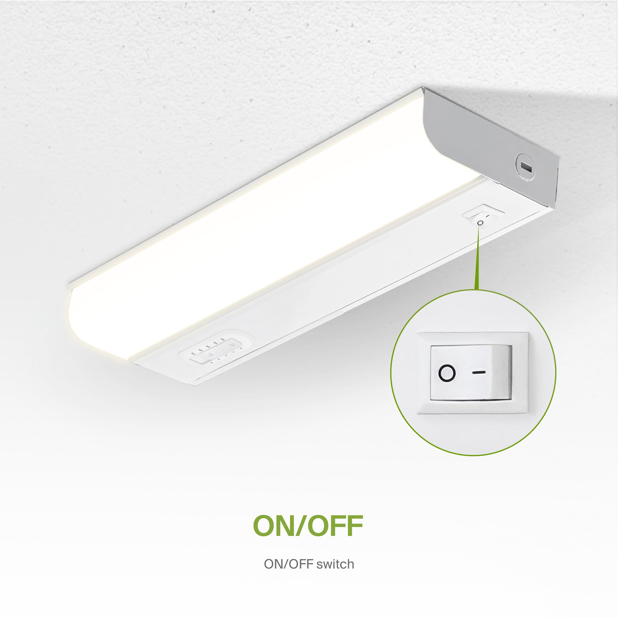 Asd 9 Inch Led Under Cabinet Lighting Hardwired, On/Off & Color Temp Switch, 4W 337Lm, 5 Cct 2700K-5000K Cri90+, Dimmable Under