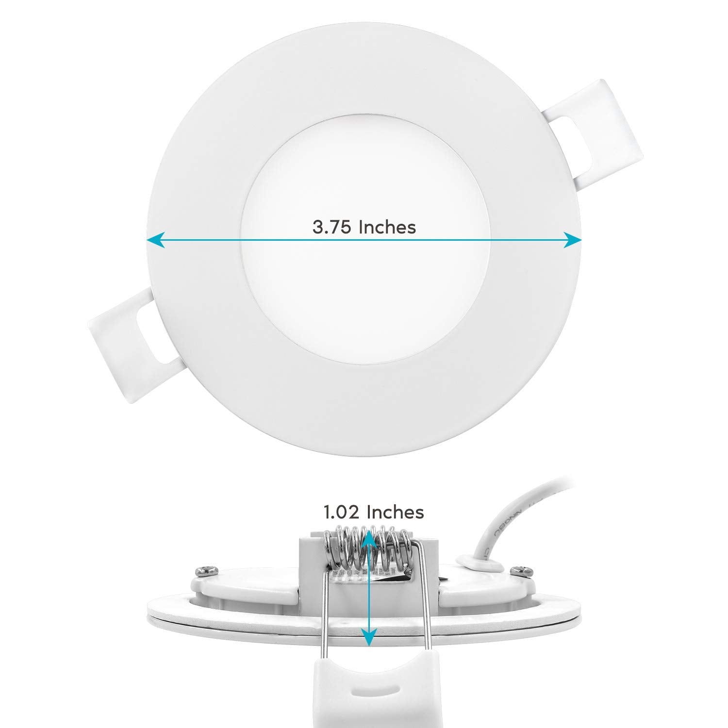 LUXRITE 3 Inch Ultra Thin LED Recessed Light, 8W, Dimmable, 540 Lumens, CCT Selectable, ETL & Energy Star, 6