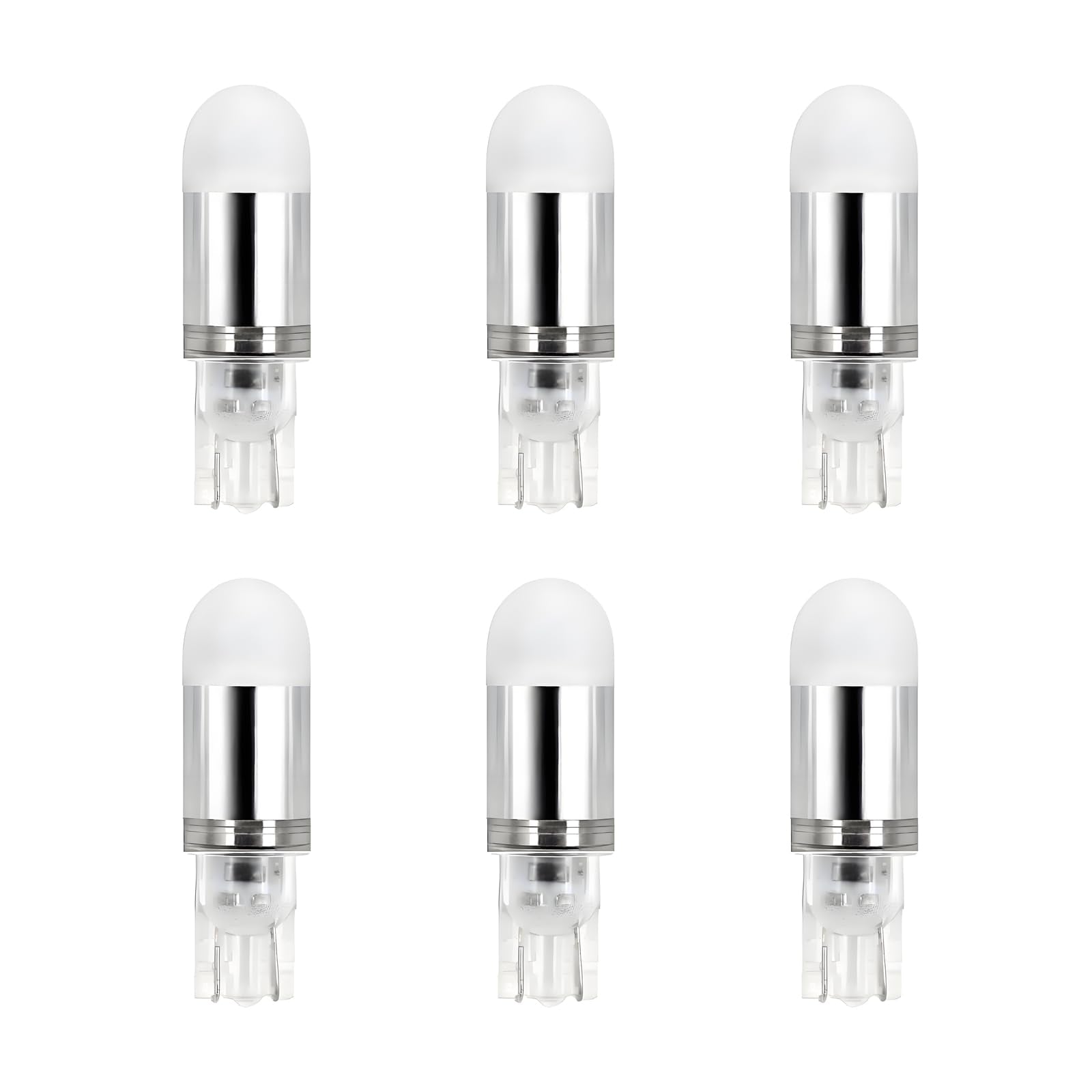 Makergroup LED Light Bulbs, Wedge Base, 12VAC/DC, 1W, Cool White, 6 Count, Plastic