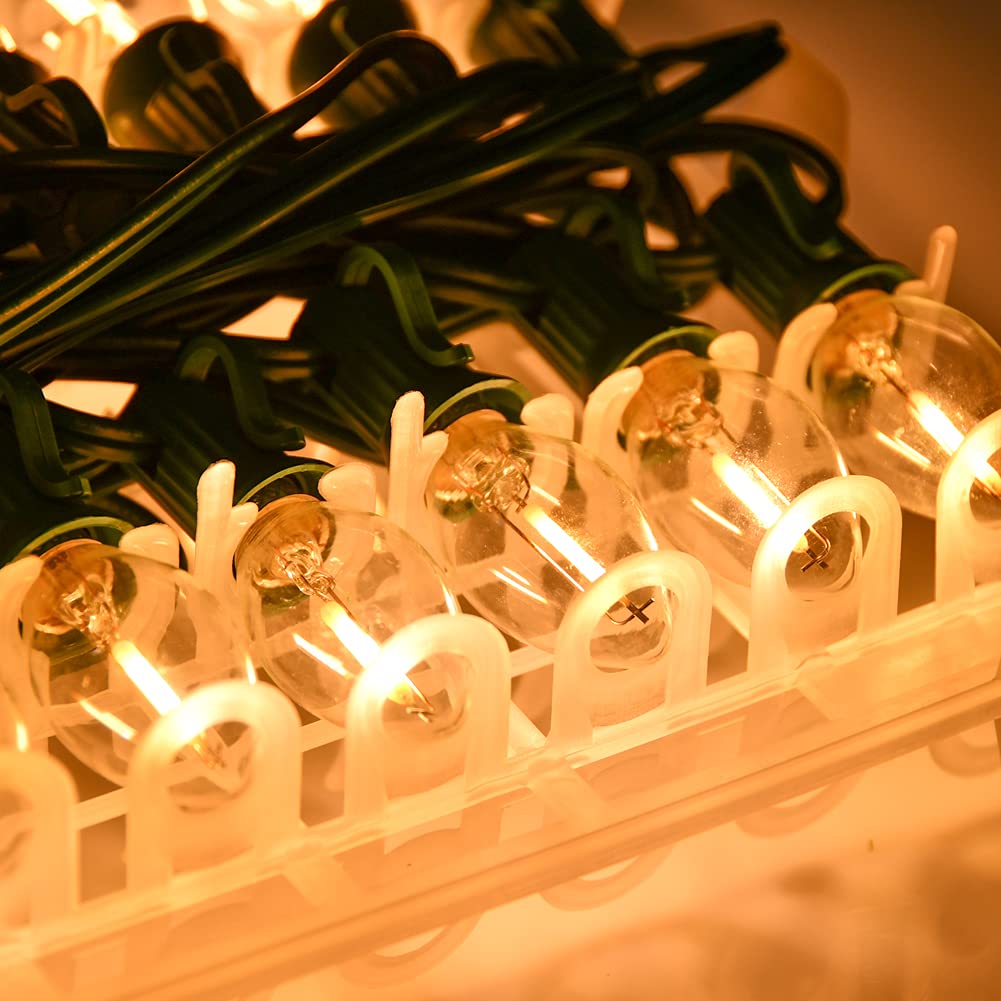 25Ft C7 Led Christmas Lights Outdoor, C7 Warm White Christmas String Lights With 27 Led Bulb, Hanging Vintage Christmas Lights U