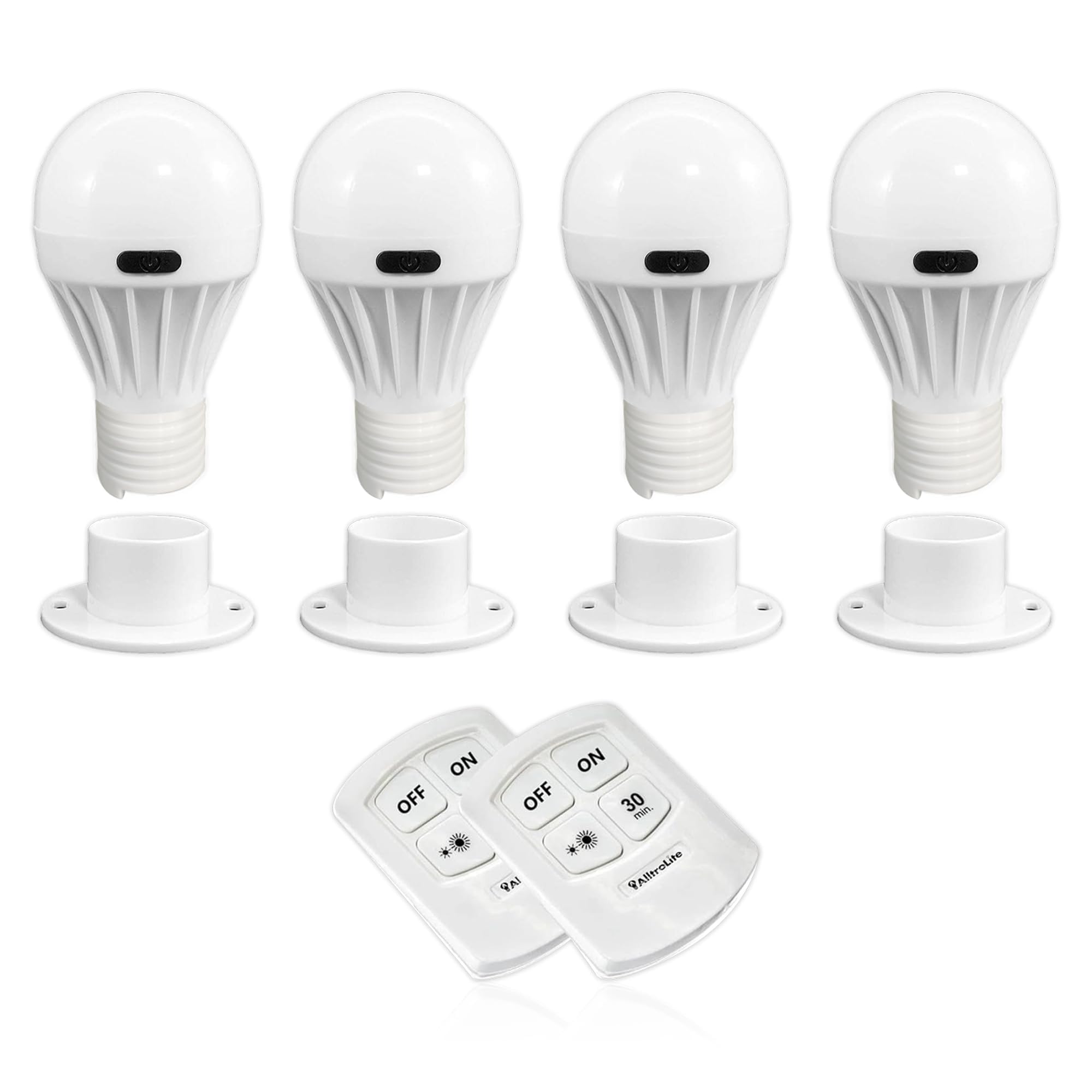 Alltrolite 4 Pack Bulb Portable Wireless Cob Led Light Bulb, Battery Operated Led Night Lights, Cob Led Cordless Light Switch, U