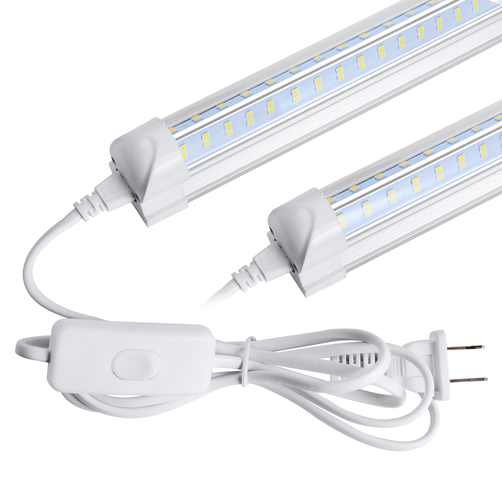 AQIQUUT Led Shop Light 2ft, Led Shop Light,25W 6500K 3200LM Clear Cover,T8 LED Light Fixture,Ceiling and Utility Shop Lights, Li