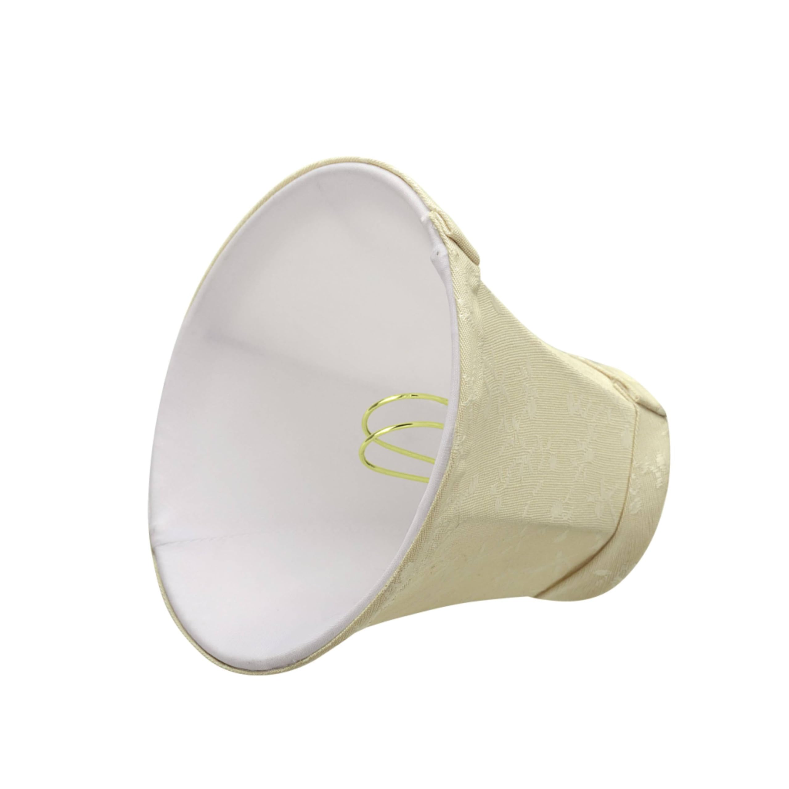 Aspen Creative 30011, Bell Chandelier, Butter Crme Checkered Pattern, Set Of 1 Clip-On Lamp Shade, 3'' Top X 6'' Bottom X 5'' Sl