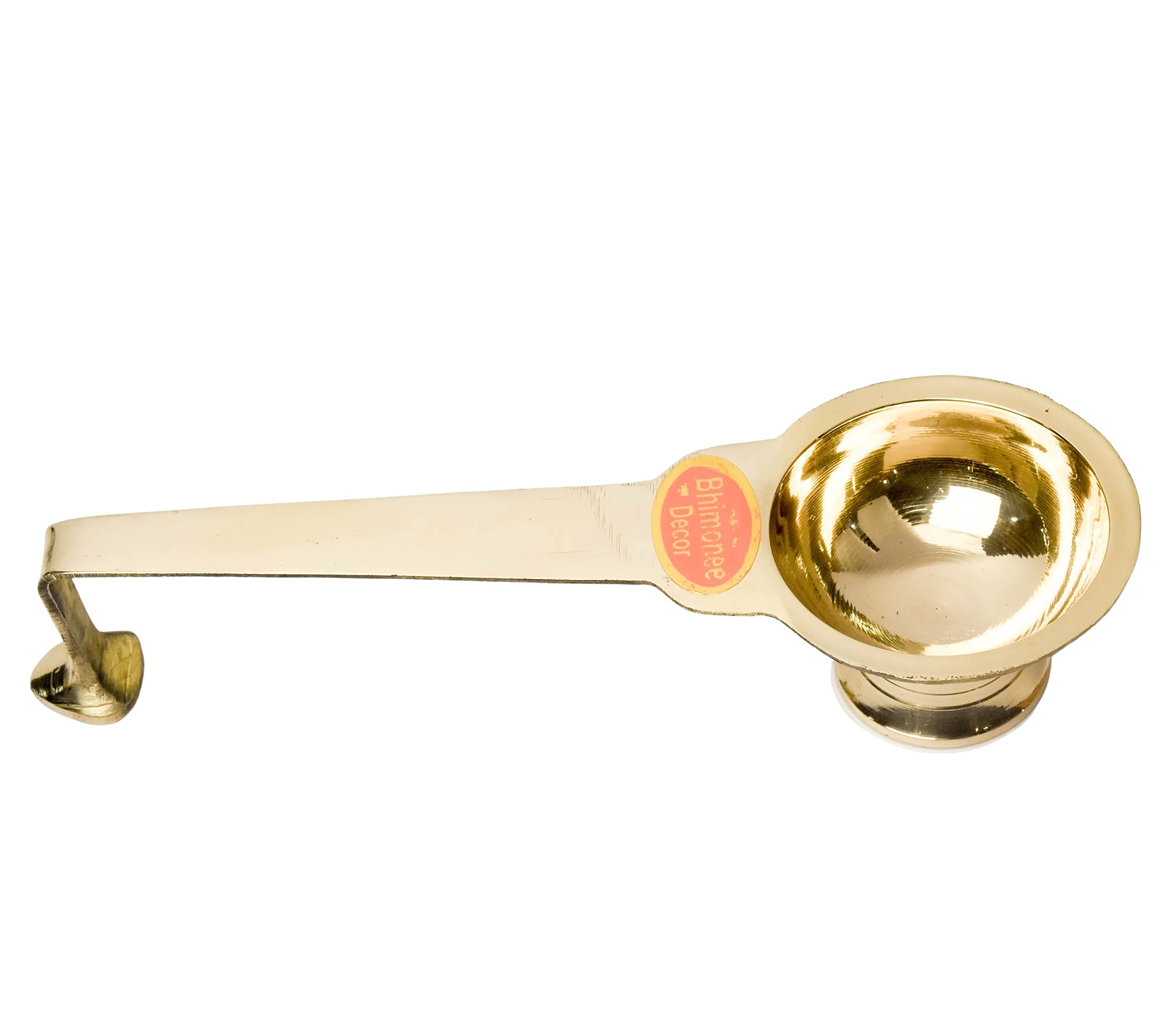Bhimonee Decor Pure Brass Ledle Aarti, Deep, Deepak, Diya for Pooja Purposes, 2.6 Inches, 130gm