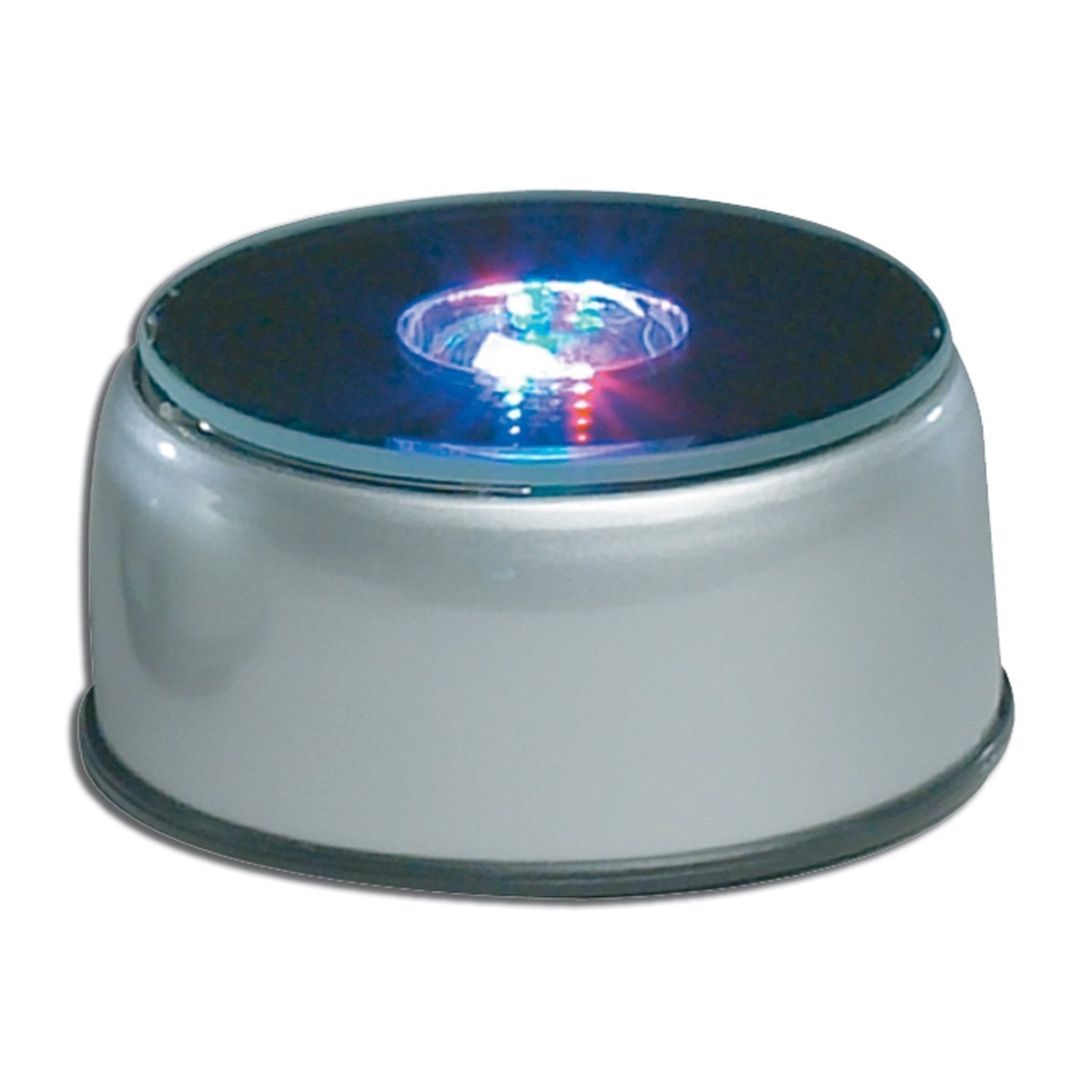 Laser Krystal International Etched Crystal Cube Light-Up LED Base with Adaptor, 4, Silver