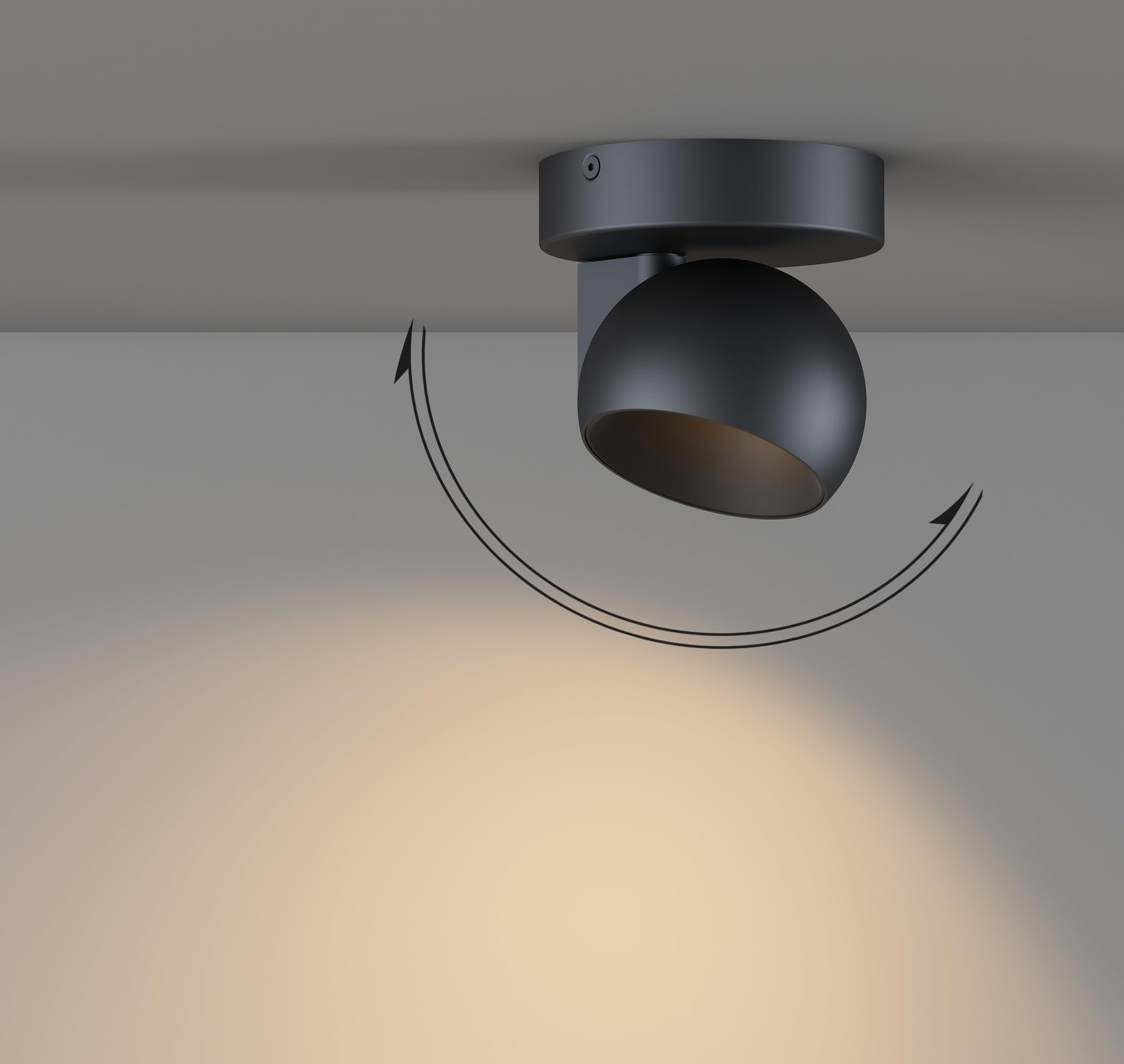 ilucezzo LED Ceiling Light Dimmable Flush Mount Adjustable Ceiling Light Fixture, Directional Spotlight for Pictures Living Room
