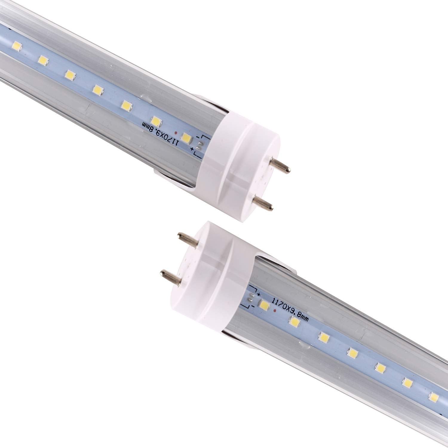 Hminled 10-Pack, T8 Led Shop Light Tube, 4Ft, 22W (60W Cfl Equivalent), 4000K (Daylight), 85-265Vac, Double-Ended Power, Bypass