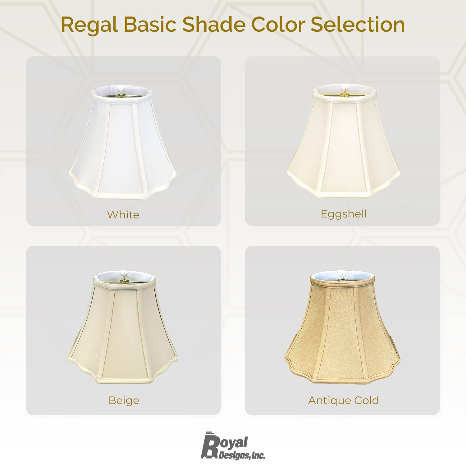 Royal Designs, Inc. Flare Bottom Outside Corner Scallop Lamp Shade, Bs-701-20Bg, Beige, 11 X 20 X 14