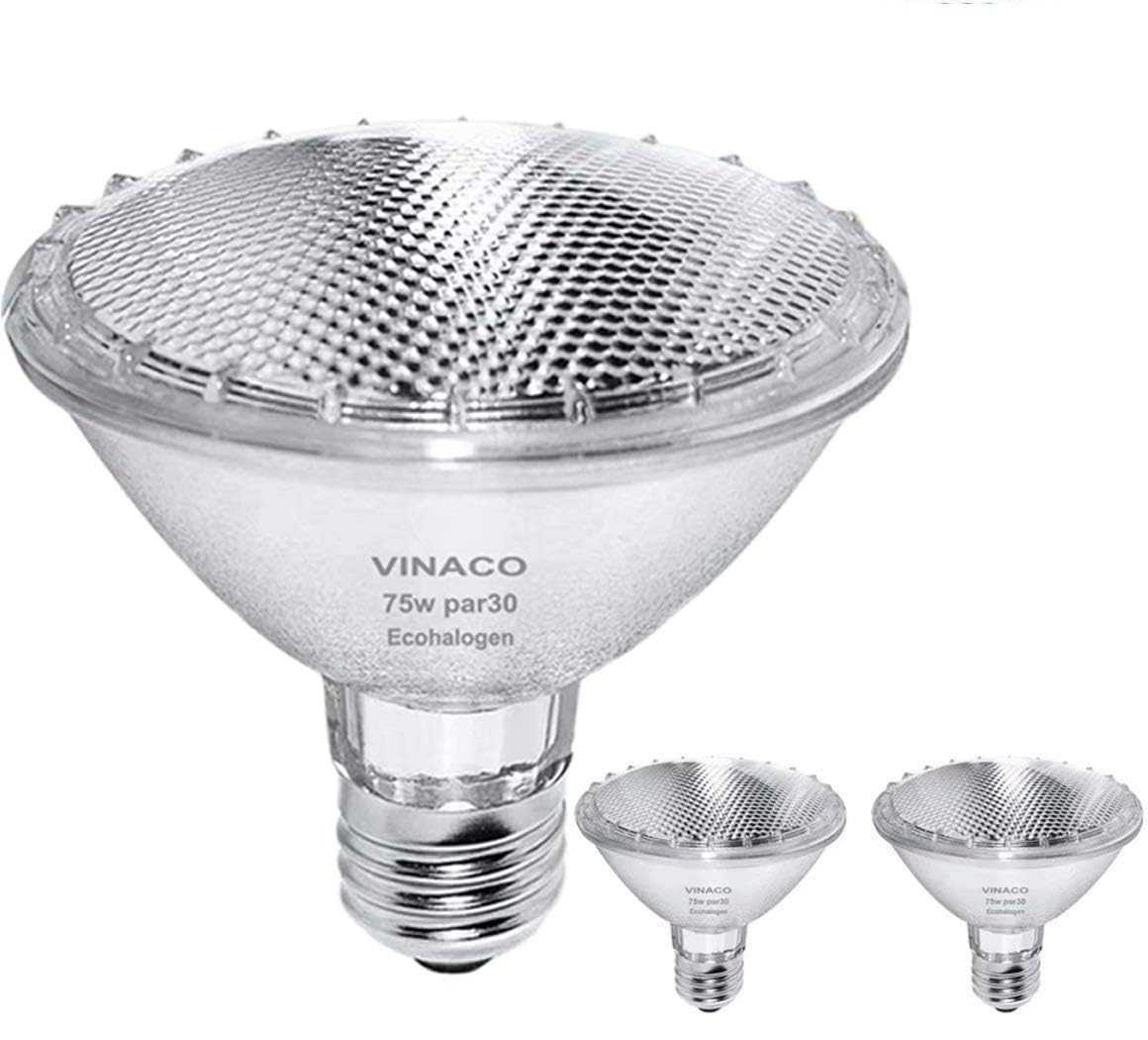 Par30 Short Neck, 2Pcs Par30 75W 120V Light Bulbs, Dimmable, Warm White, High Brightness Par30 Flood Light With 40 Deg Beam, E26