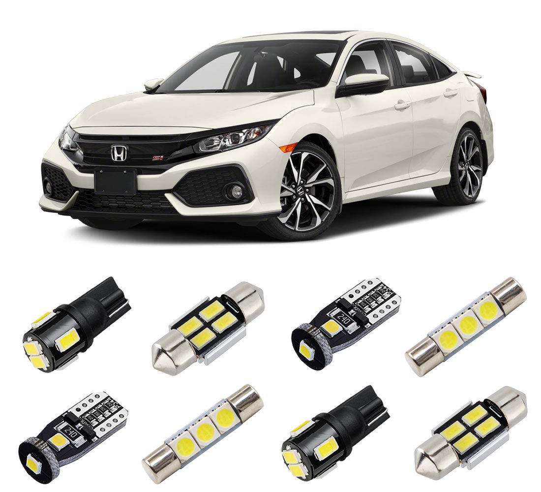Brishine White Interior Led Lights Kit For Honda Civic 2016 2017 2018 2019 2020 2021 Super Bright 6000K Interior Led Light Bulbs Package And Install Tool