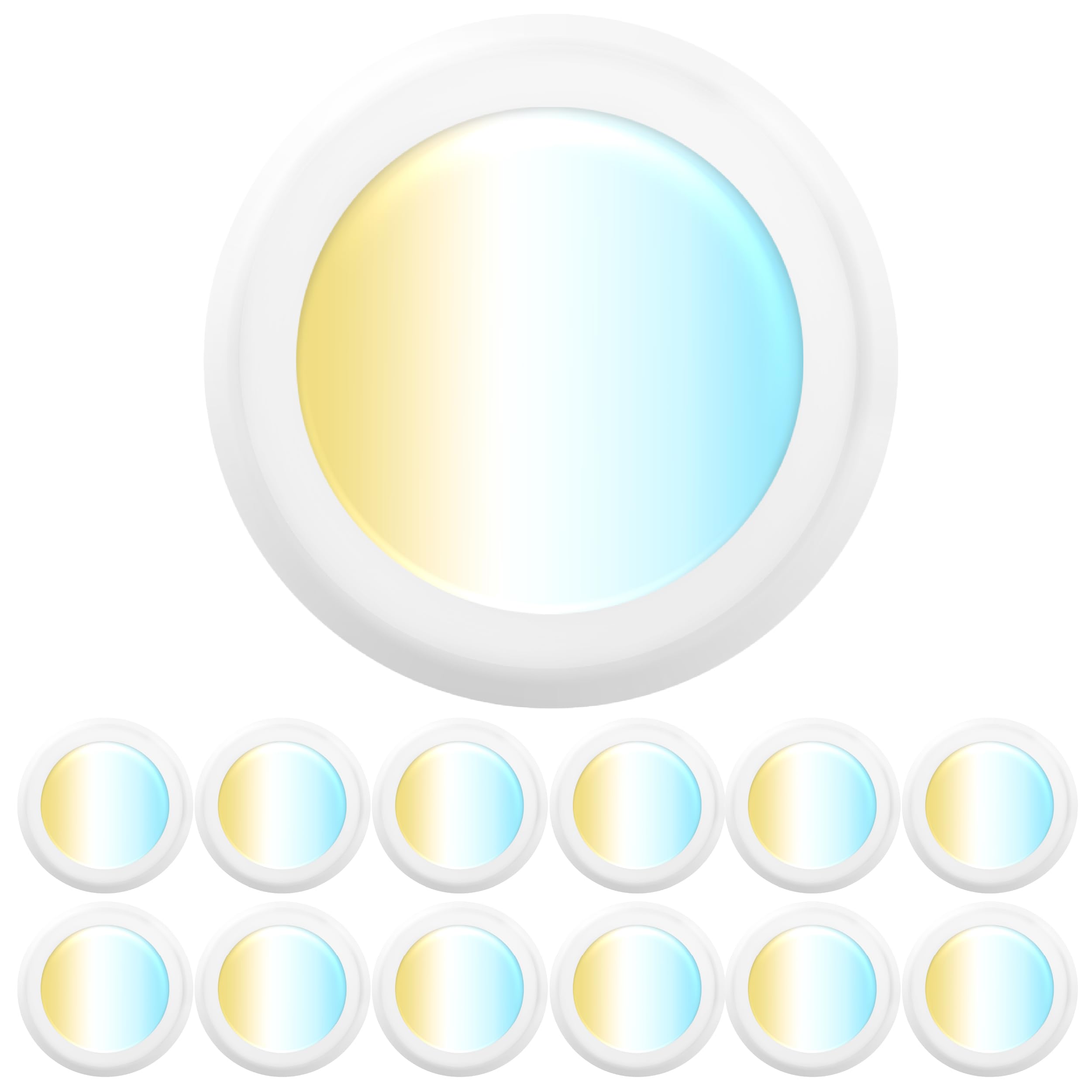 Sunco 12 Pack 6 Inch LED Disk Lights, Flush Mount Disc Recessed Ceiling Can Lighting, 1500 LM, Selectable CCT 2700K/3000K/4000K/