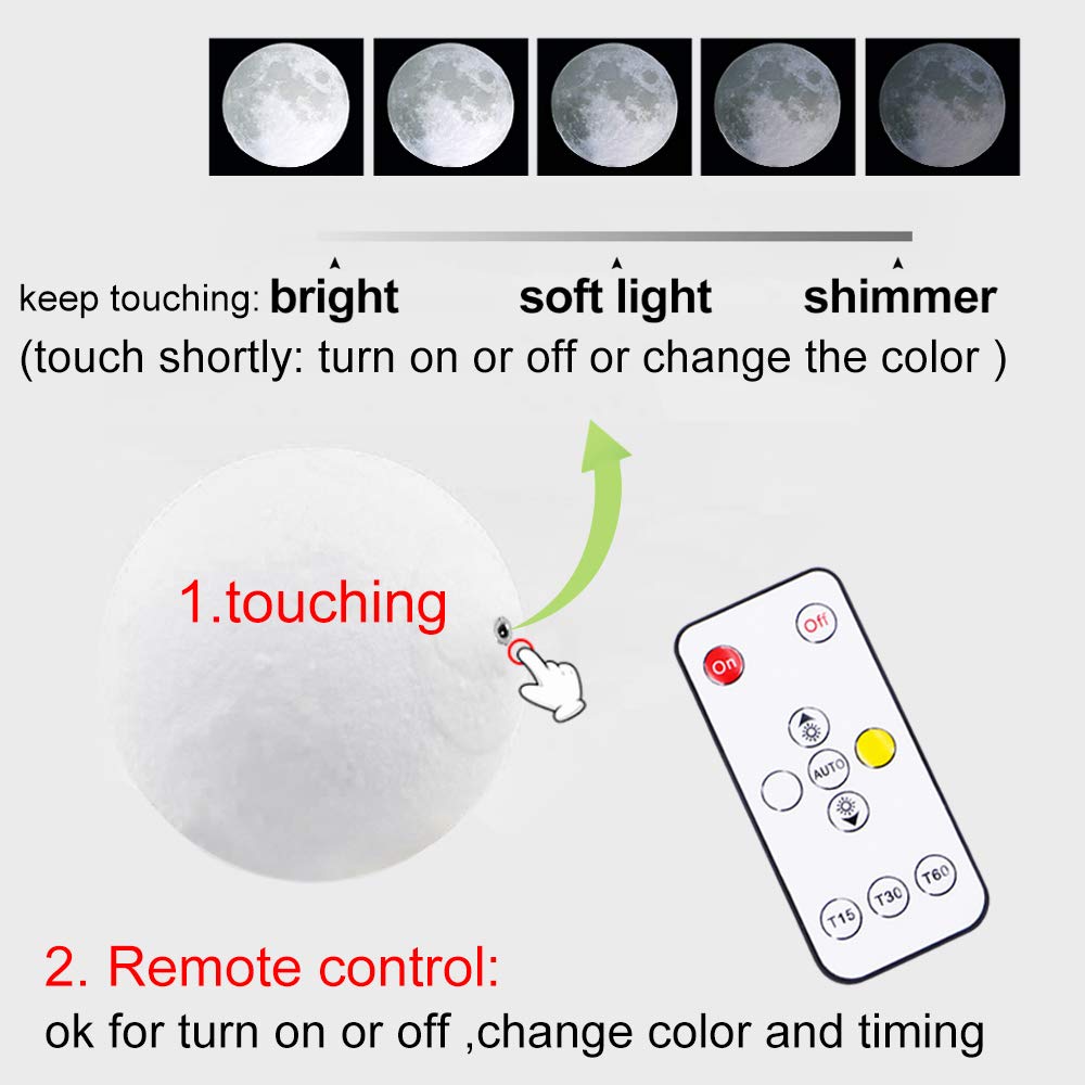 K Kenon Engraved 3D Moon Lamp Gifts Anniversary Valentine'S Day Gift For Husband From Wife, Personalized 5.9 Inch 3D Printing Moon Light Gift For Wife Valentine'S Christmas Gift