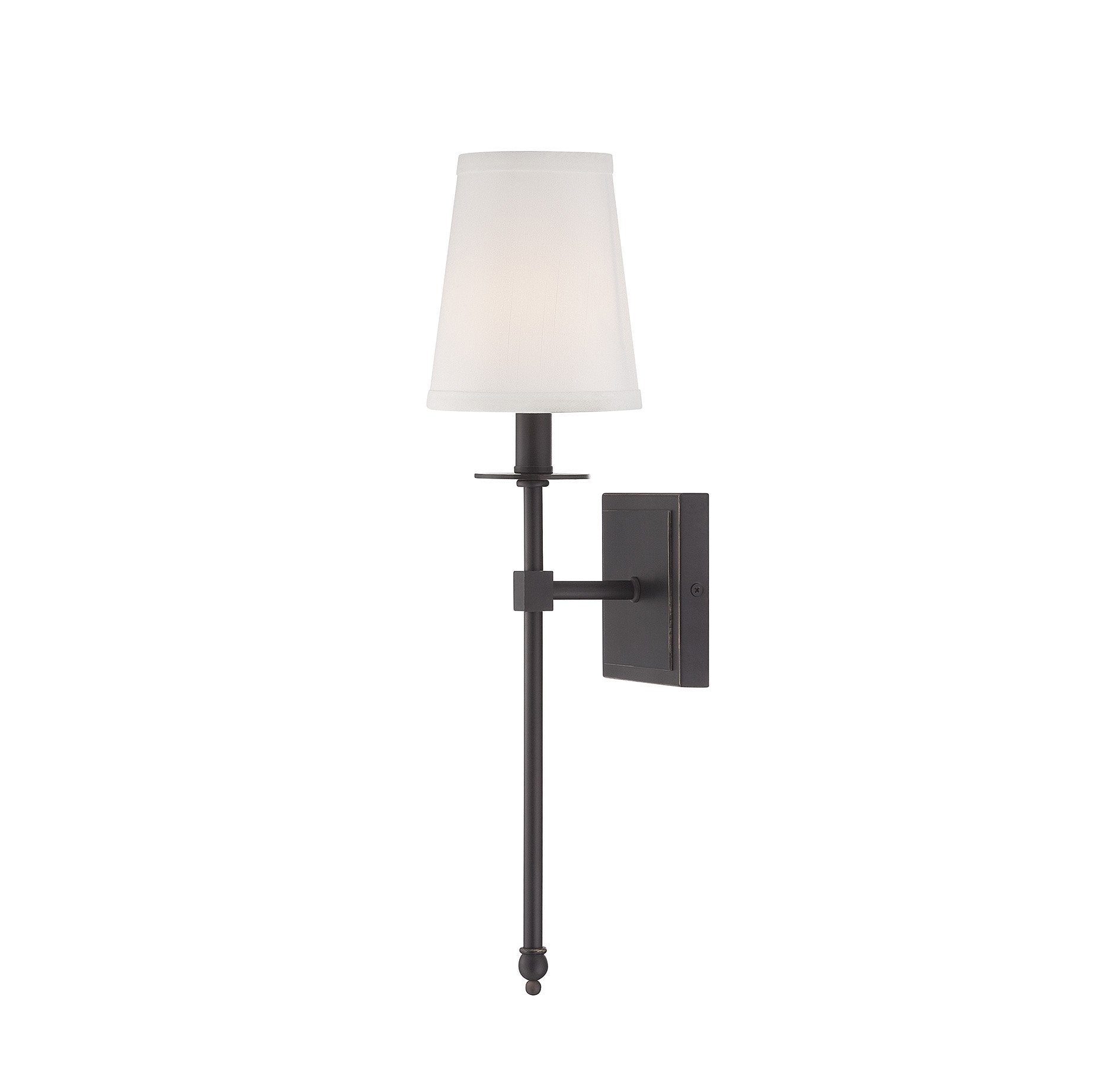 Savoy House 9-302-1-44 Monroe Bohemian Vintage Soft White Fabric Wall Sconce, 1-Light 60 Watt, 20 H x 5 W, Classic Bronze