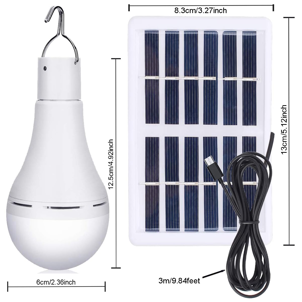 Solar Bulb Light Portable 300LM with Remote Control 4 Mode Led Lantern Indoor USB Charge Camping Light for Chicken Coop Lamp Hik