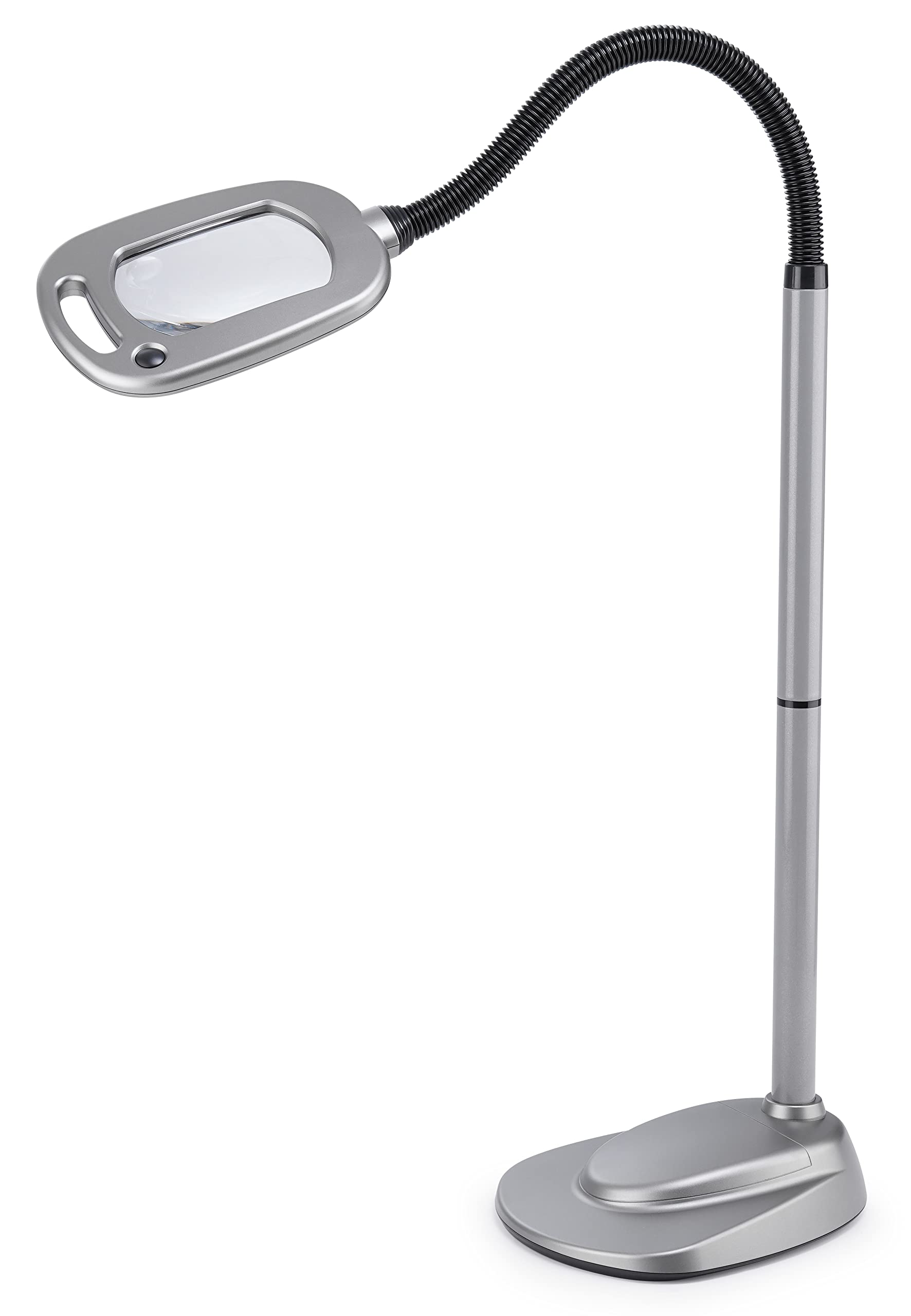 LIGHT IT! by Fulcrum MultiFlex 12-LED Floor Magnifier Lamp, Silver, Model 20072-401, Single Pack, ABS with Steel Poles