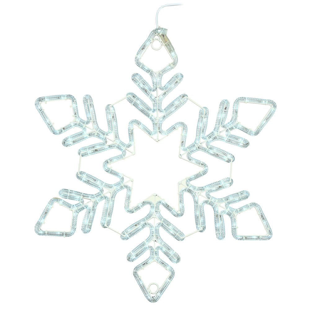 Vickerman 36 Pure White LED Diamond Ropelight Snowflake