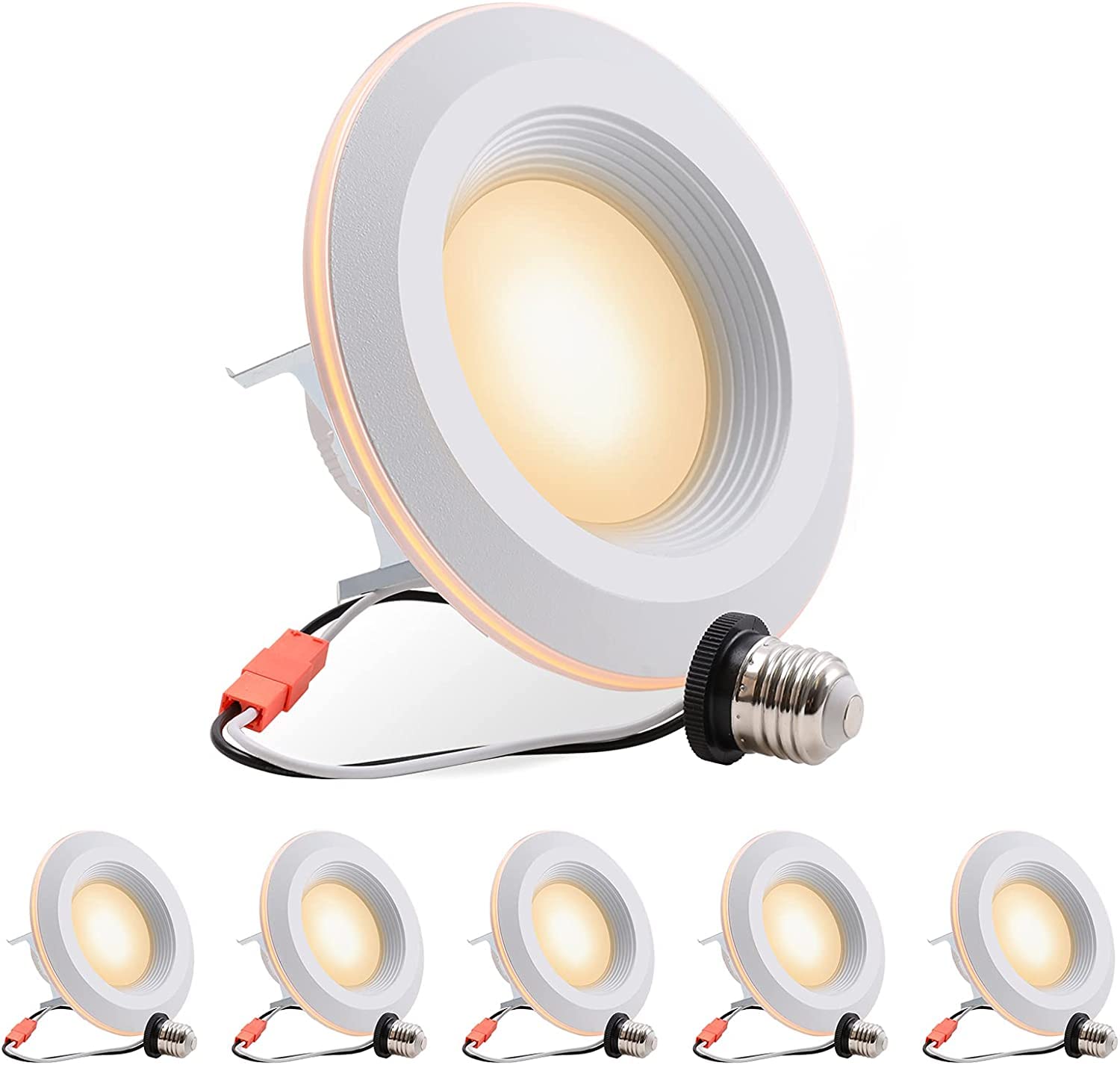 5/6 Inch Led Recessed Light With Night Light, Dimmable, 9W=85W, 3000K Warm White, 700Lm Recessed Lighting Downlight, Damp Rated, Simple Retrofit Installation, Etl Listed - 6 Pack