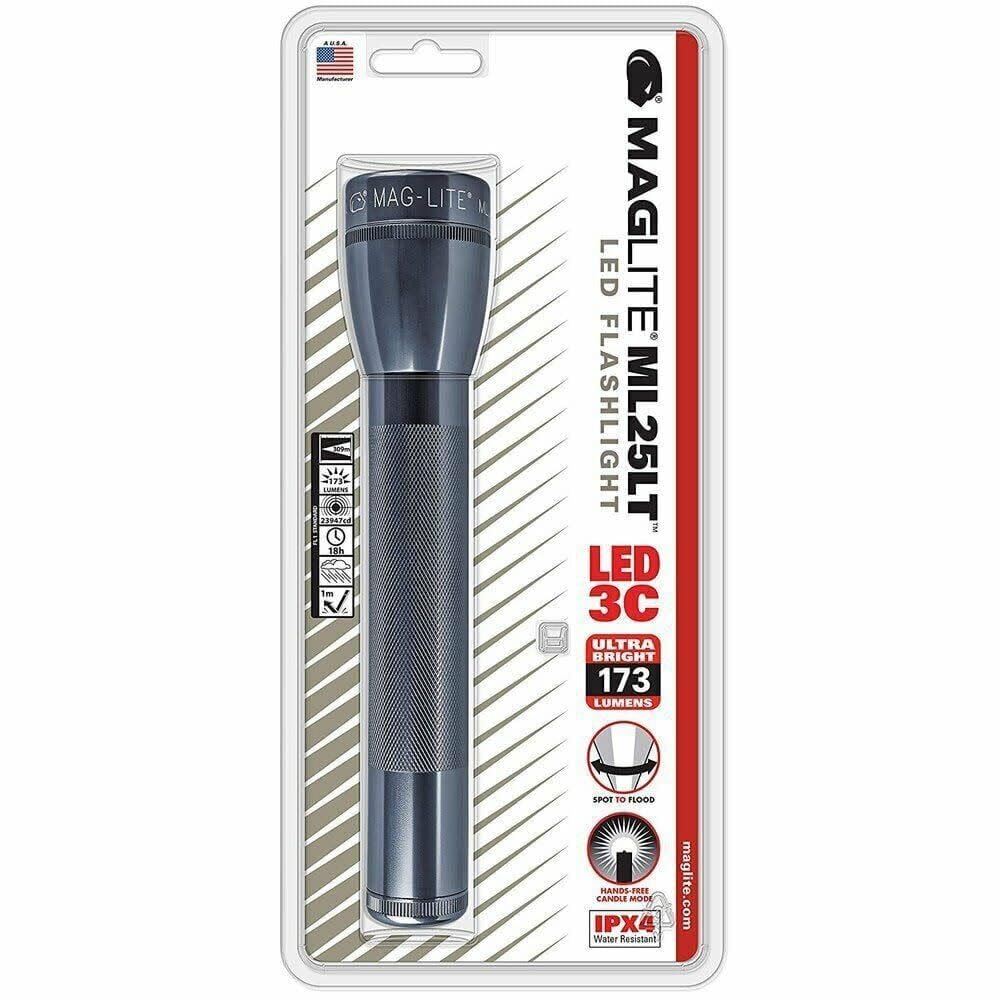 Maglite 3C Cell Led Flash Light, Gray