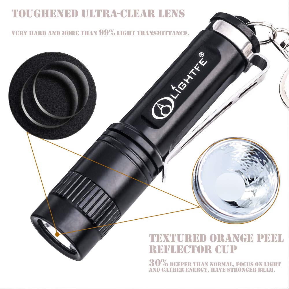 LIGHTFE UV Keychain Flashlight, 395nm High Power LED, Strong Beam, Model UV101-395NM, Color Uv101a