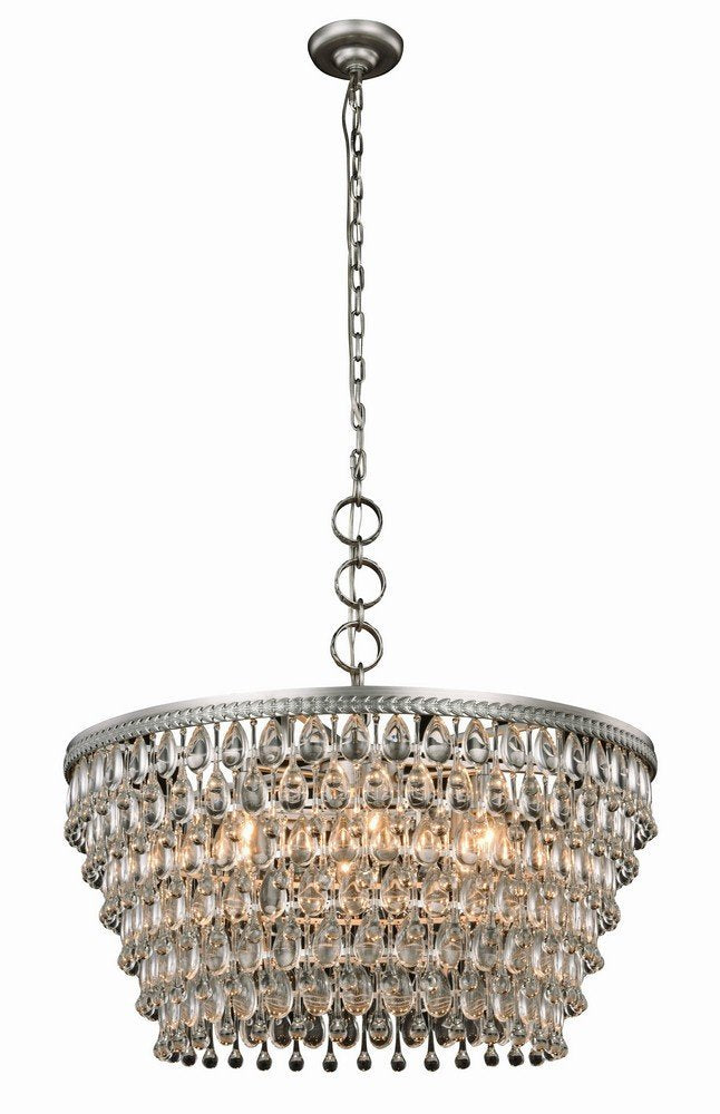 Elegant Lighting Nordic Pendant Lamp 6-Light D28in H14in Clear Metal Model 1219D28AS/RC