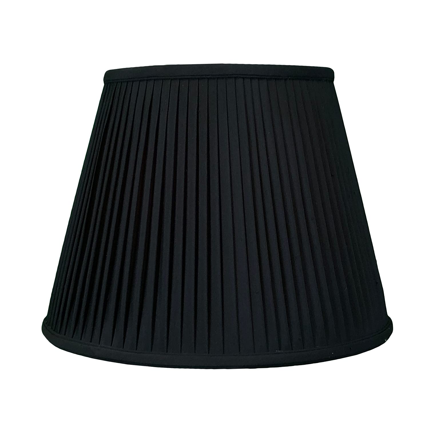 Royal Designs, Inc. Deep Empire Side Pleated Basic Lamp Shade, Bs-729-18Blkgl, 11 X 18 X 13.5 (Spider), Black With Gold