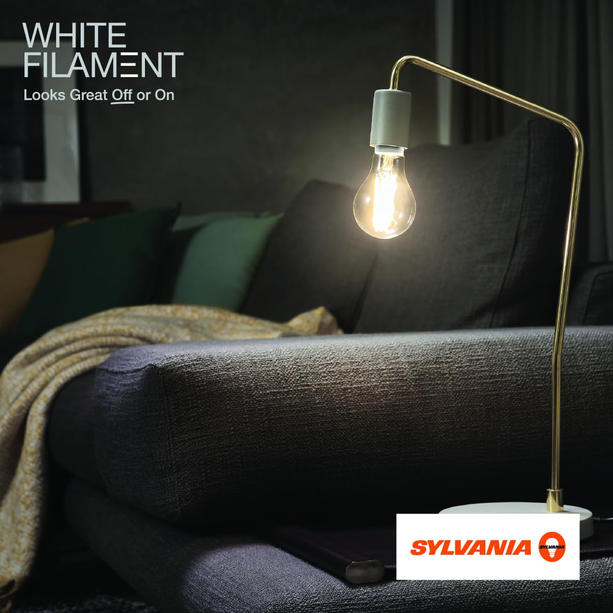 Sylvania A15 Clear Globe Led White Filament Bulb, 7.5W, Dimmable, 750 Lms, Medium Base, 2700K, Soft White - 2 Pack (42247)