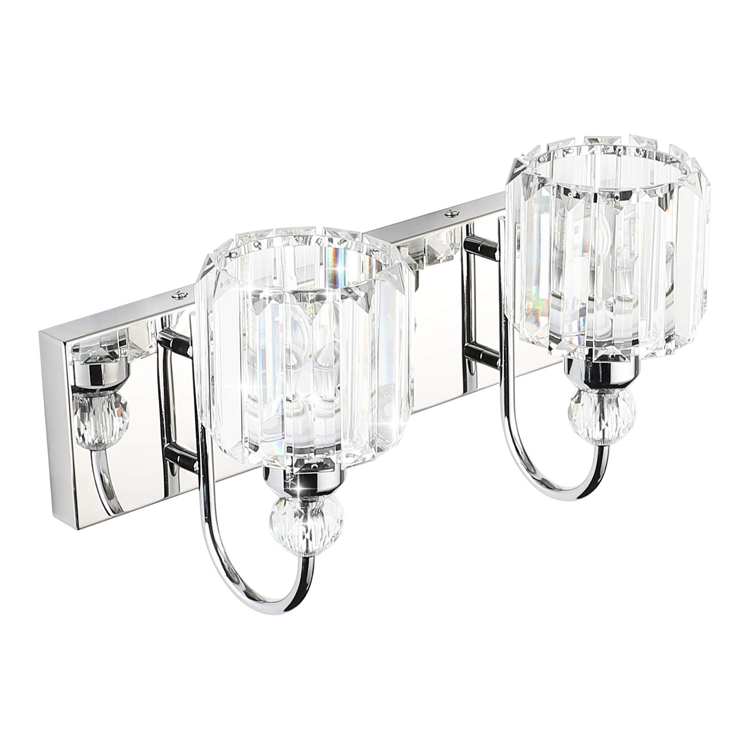 Ralbay Modern Bathroom Vanity Light - 2-Light Crystal Wall Fixture For Bathroom