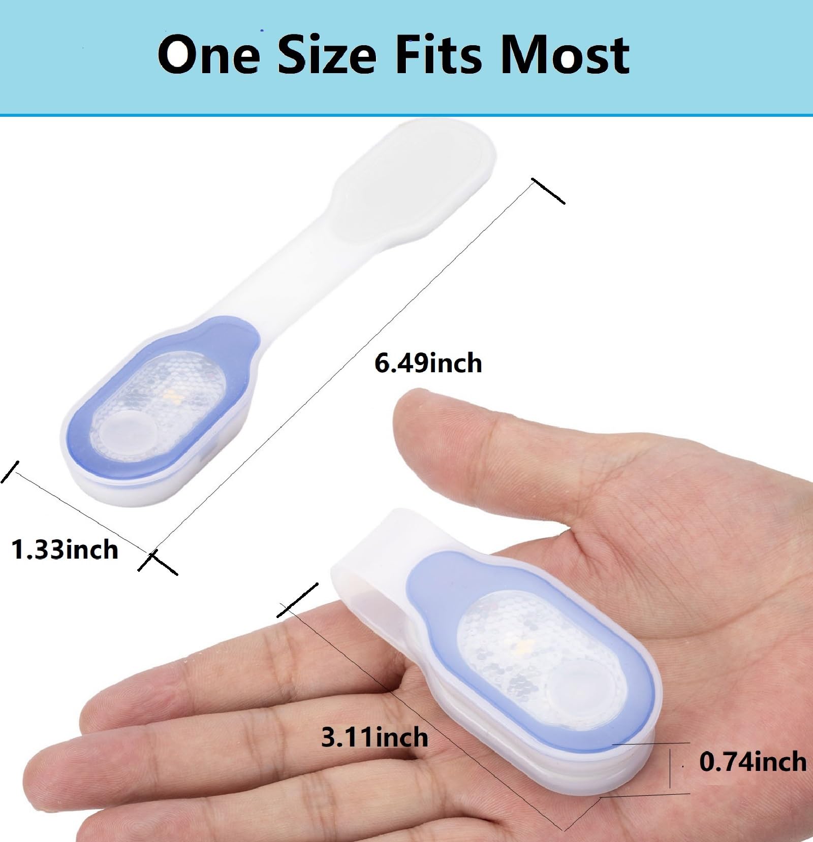 Generic LED Flashlight Clip - Rechargeable Hands-Free Night Light, Blue, Model LigHT8