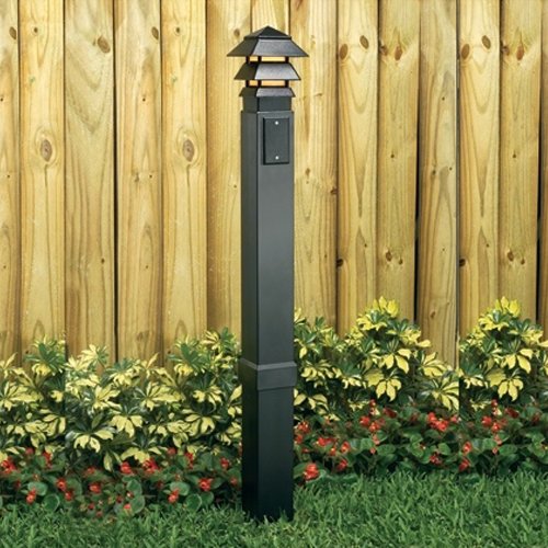 ARLINGTON Gard-N-Post Outdoor Landscape Lighting, 37-Inch, Black, Plastic, Model GP37B-1