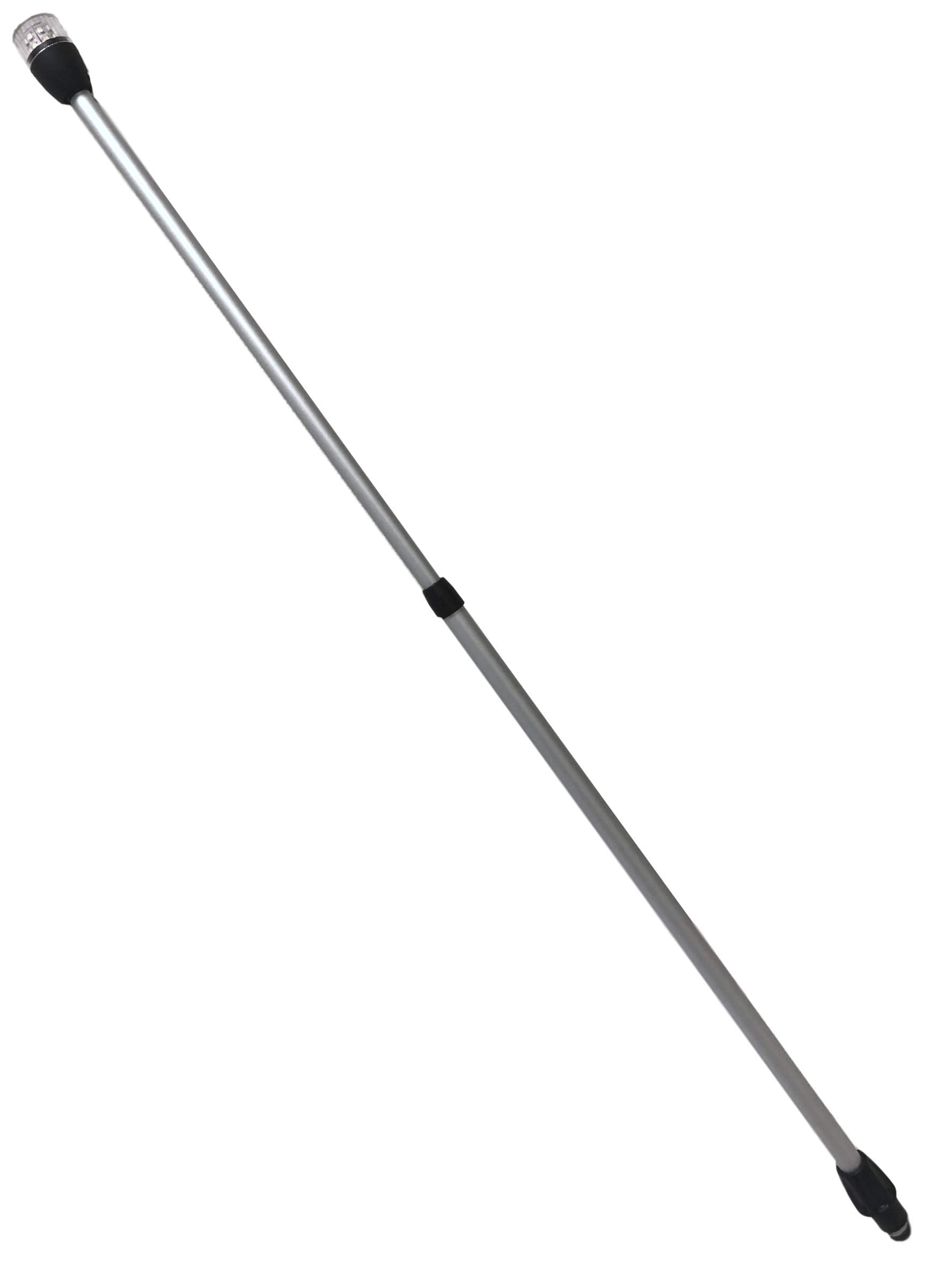 Pactrade Marine LED Boat Navigation Light - 28-43 Inch Telescoping White All-Round/Stern Pole for Pontoon, Yacht, Kayak