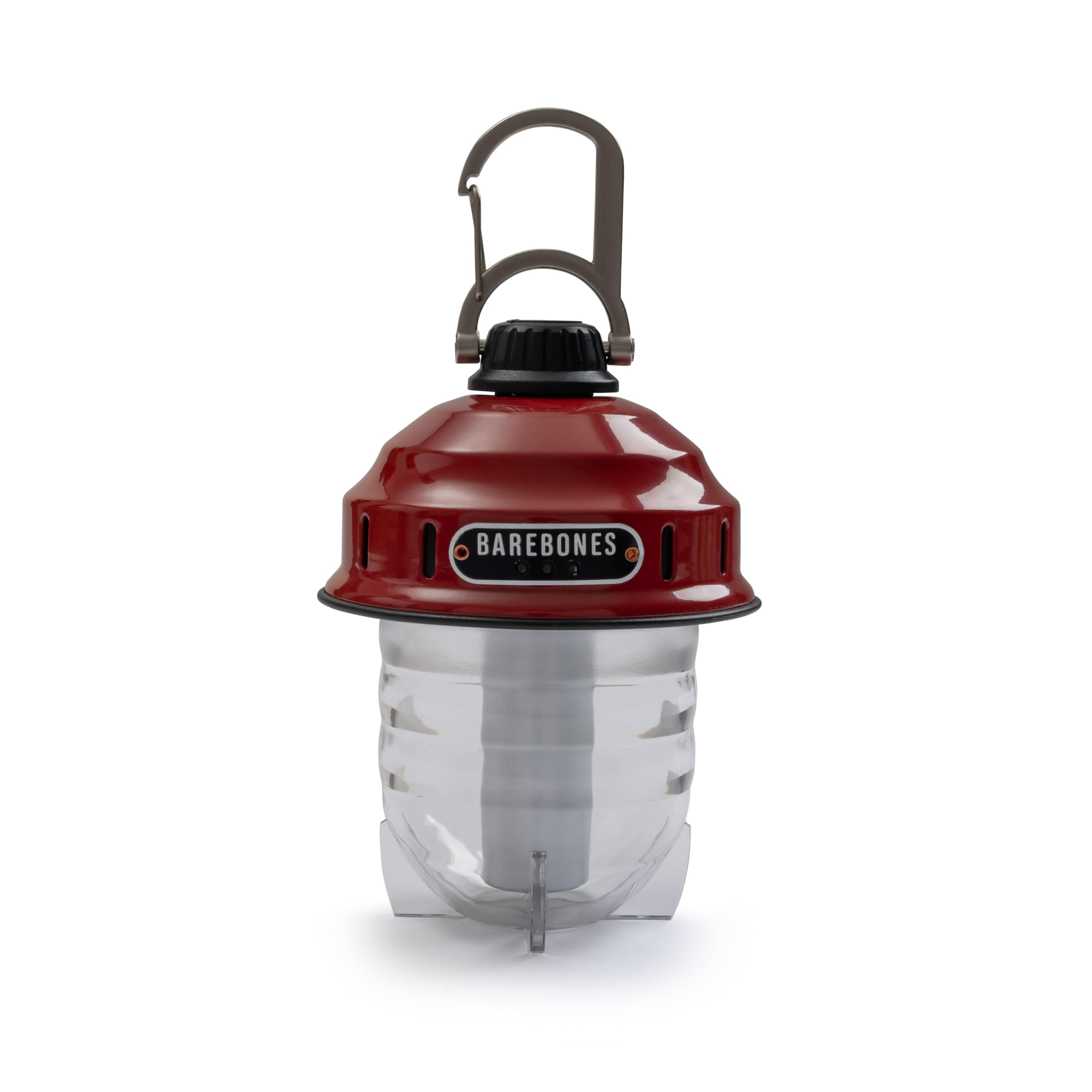 Barebones Beacon Hanging Light - Red, Rechargeable Led Camping Lantern With Adjustable Brightness - Weatherproof Vintage-Style H