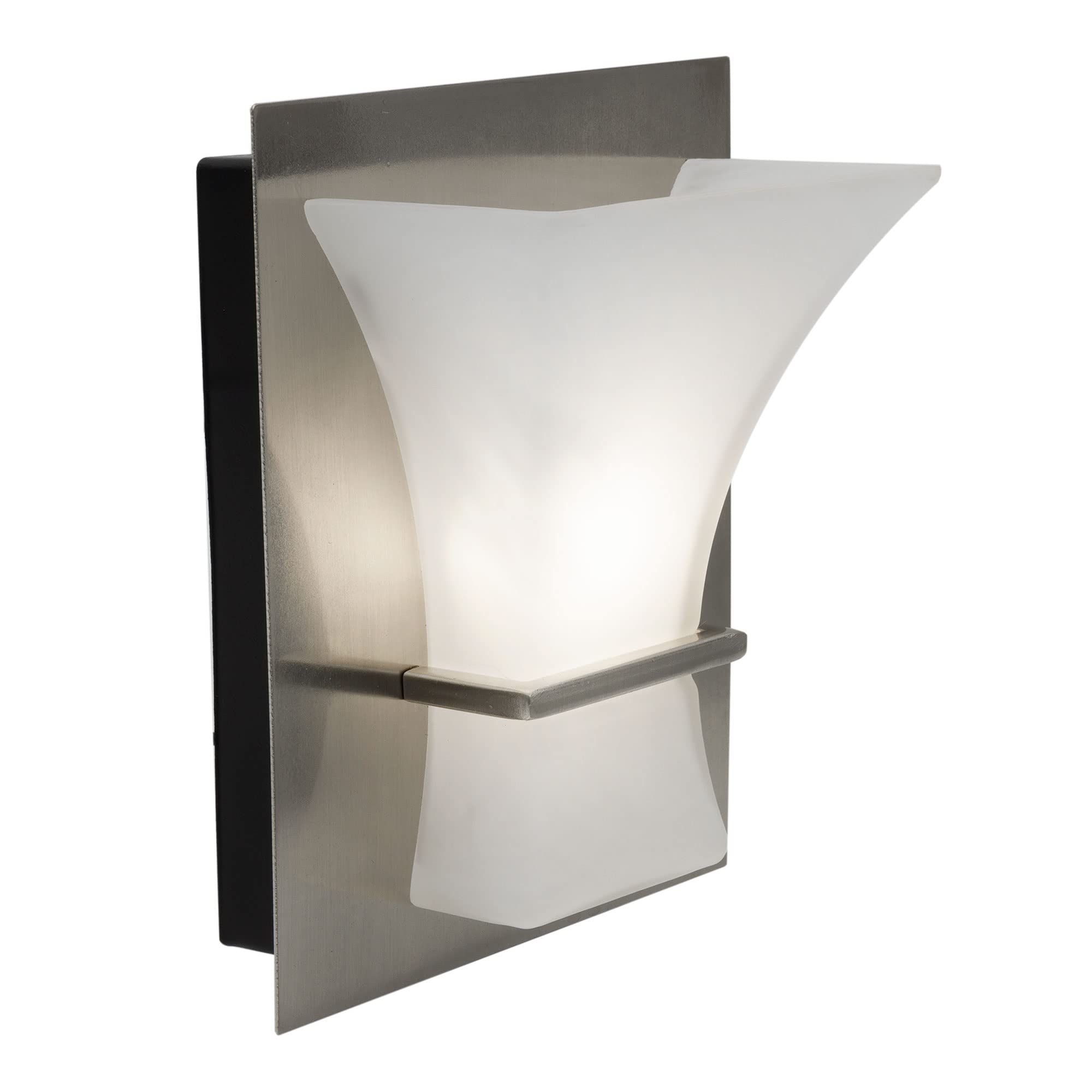 RecPro 12V LED Wall Light Sconce with On/Off Switch, Frosted Glass, White, Model RP-1447