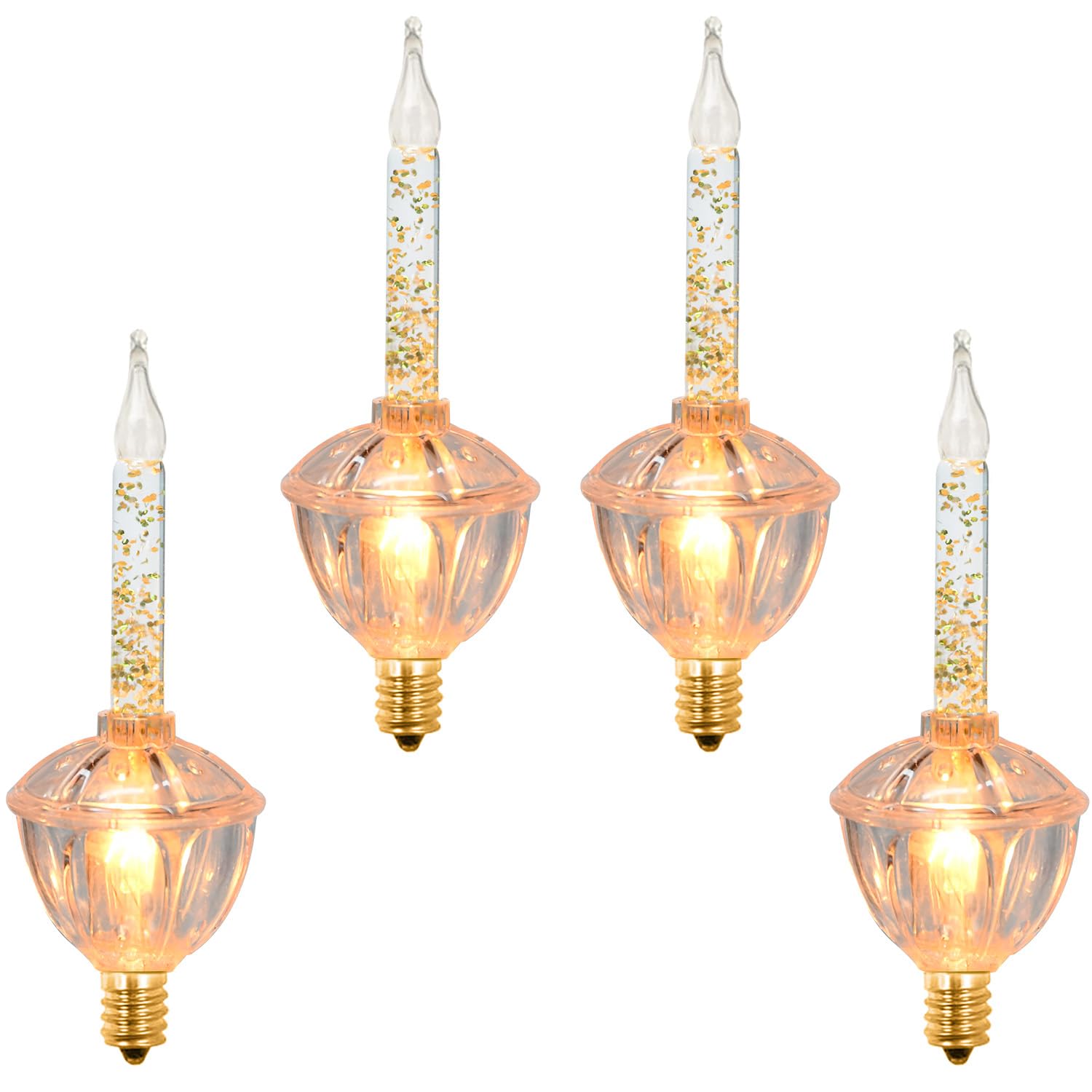 SOTOPOO 4 Pack Multicolor Bubble Light Replacement Bulbs, Vintage Christmas Tree Light Replacement Bulbs & C7 Candelabra Light B