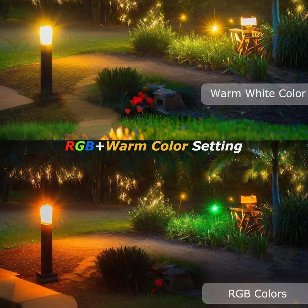 Cheopha 3W BA15S RGB Color Changing LED Bulb, 12V, Glass, RGB+Warm White, 2-Pack for Christmas & Landscape Lighting