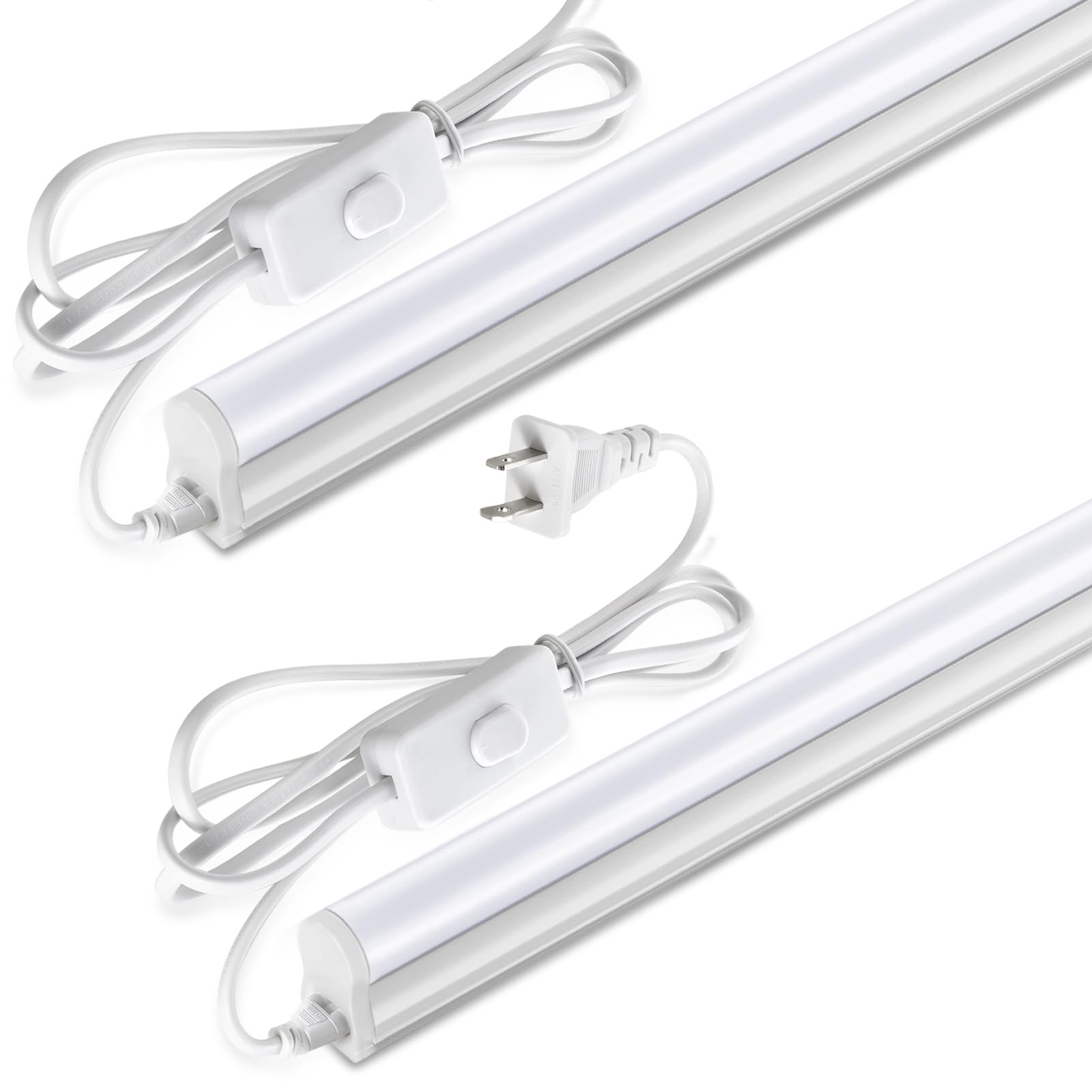 Paklighting Pak LED Shop Lights  4FT T5 Integrated Utility Fixture  2300LM 6500K Cool White  20W Energy Efficient Linkable LED Tube Lights for Garage  Workshop  Basement  FCC Certified  2 Pack