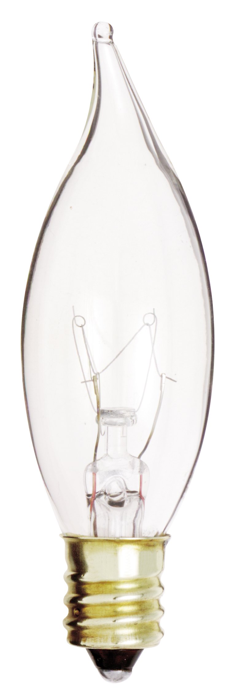 Satco S3272 10 Watt 80 Lumens Ca7 Incandescent Soft White 2700K Candelabra Base Clear Light Bulb, Dimmable