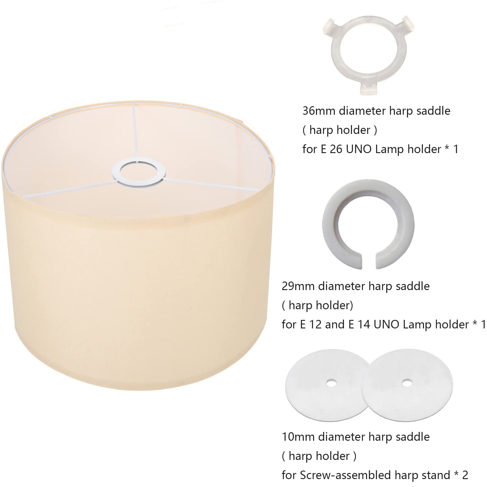 Cloth Lamp Shade Round Lamp Small Drum Lamp Shades Fabric Lampshades Barrel Lamp Shades For Table Lamps Floor Lamps (Khaki)