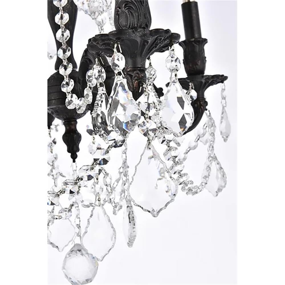 Elegant Lighting Royal Cut Crystal Chandelier, 17in x 21in, Dark Bronze/Gold, Model 9204D17DB-GT/RC, Brass Material