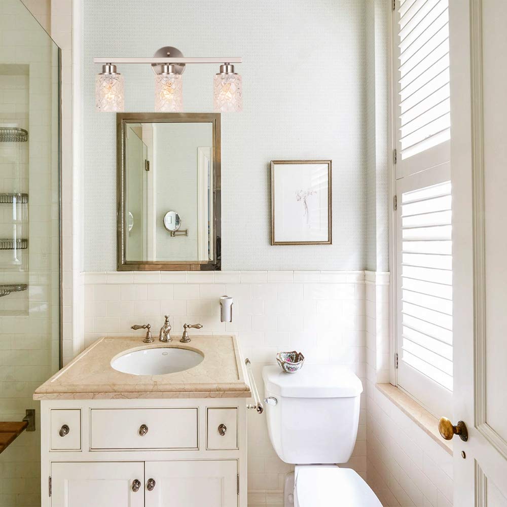 ALICE HOUSE 20.5in Vanity Lights, 3 Light Wall Lighting, Brushed Nickel Finish, ETL Listed, Model AL9082-W3