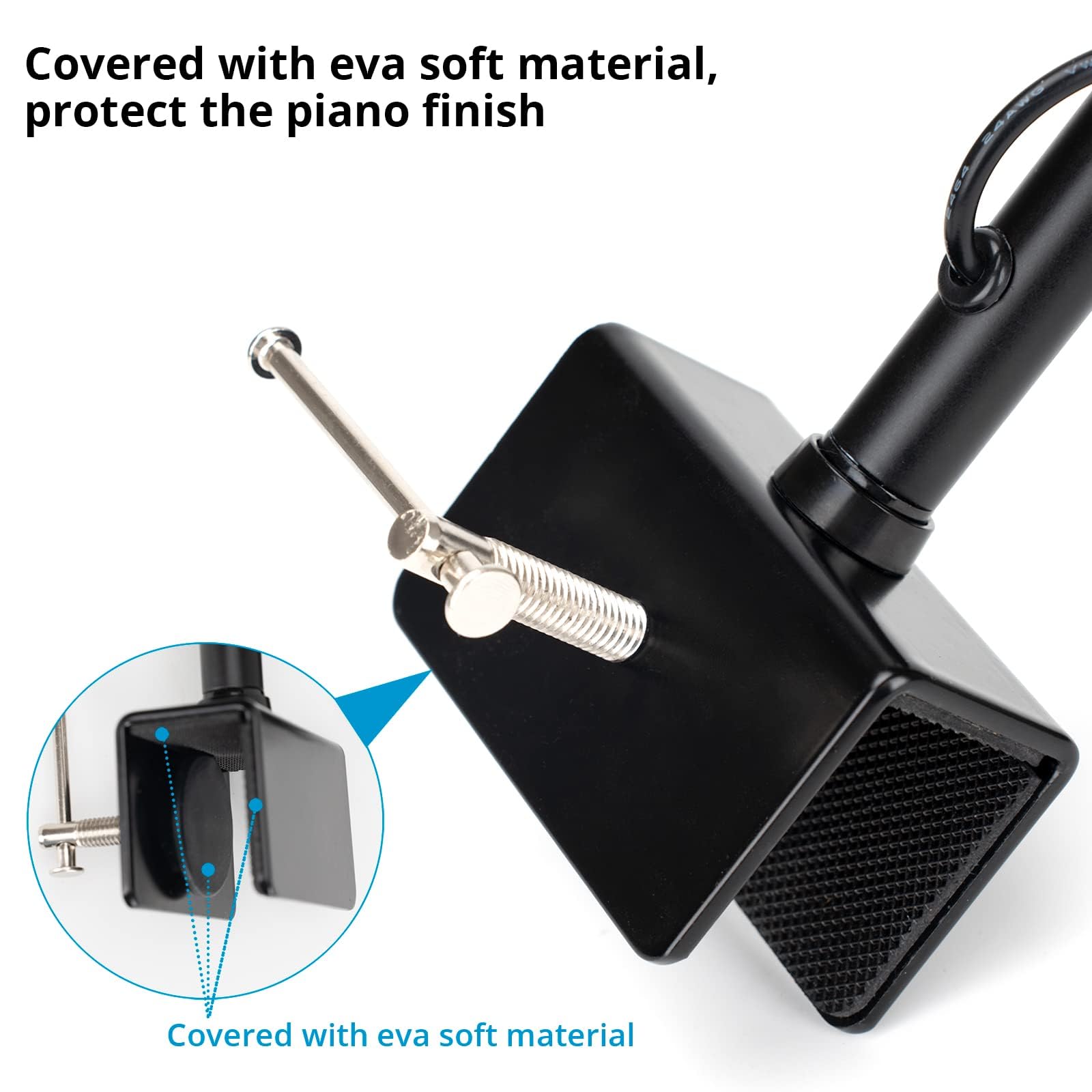 CIVHOM Adjustable Piano Lamp - 3 Color Modes, Auto-Off Timer, Black Desk Light for Music Stand & Wide Illumination