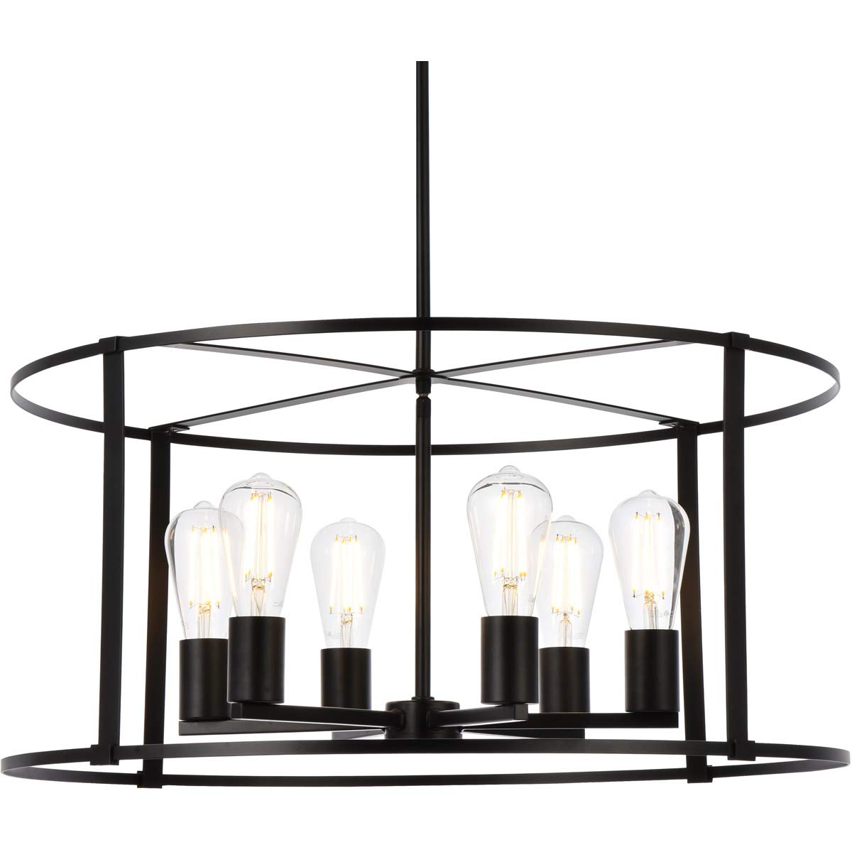 Elegant Lighting Living District Agnys 6 Lights Pendant in Black