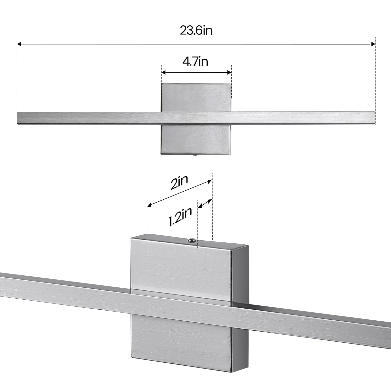 Epinl Brushed Nickel Vanity Light For Bathroom - 23.6Inch Bathroom Vanity Light Fixture Dimmable 5Cct Modern Bathrooms Sconce 18W Led Bathrooms Wall Lighting Fixture Over Mirror