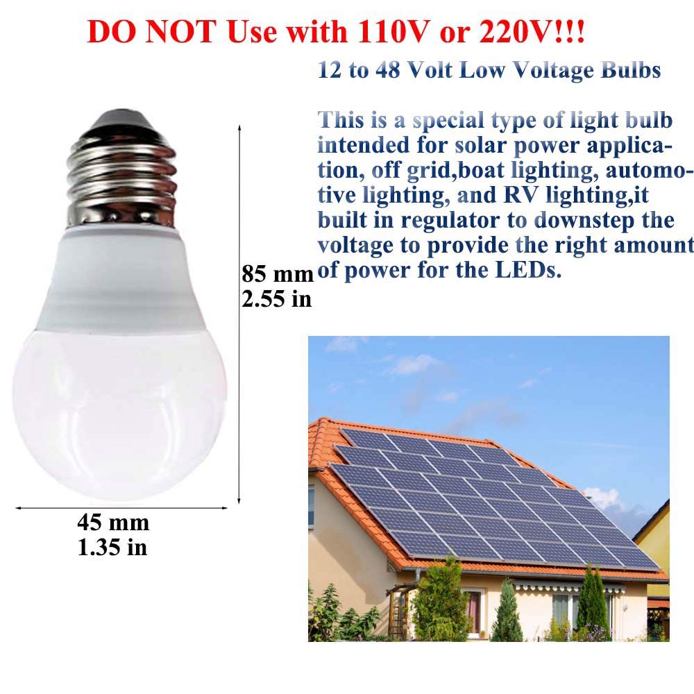 Taysing 12V LED Light Bulb A15 3W E26 Screw Base 3000K Soft White 4 Pack