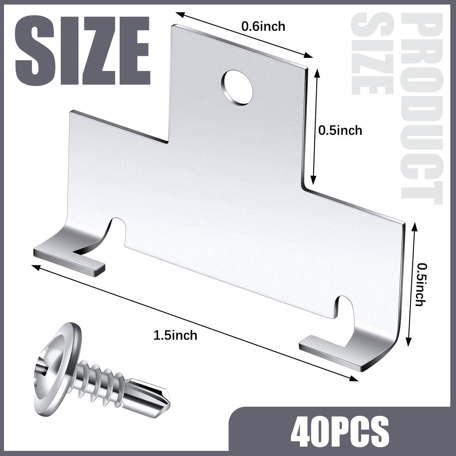 Dunzy 40 Pcs Recessed Light Clips Downlight Housing C Clips Retrofit For Downlight With Self Tapping Screws Metal For Retrofit D