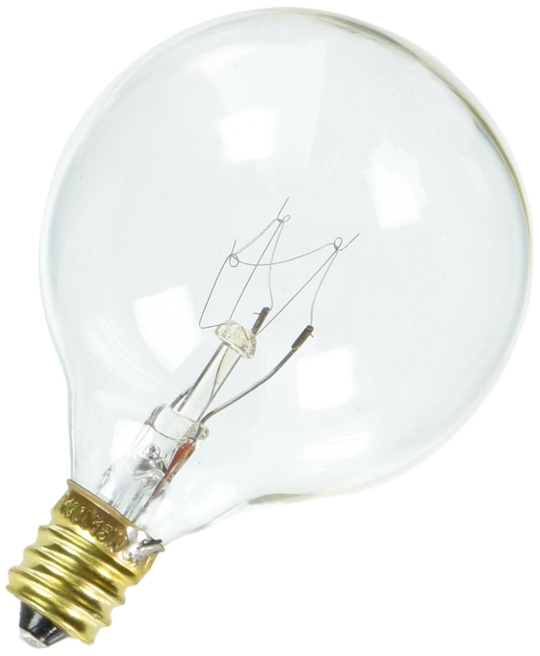 Bulbrite Incandescent G16.5 Candelabra Screw Base (E12) Light Bulb, 15 Watt, Clear