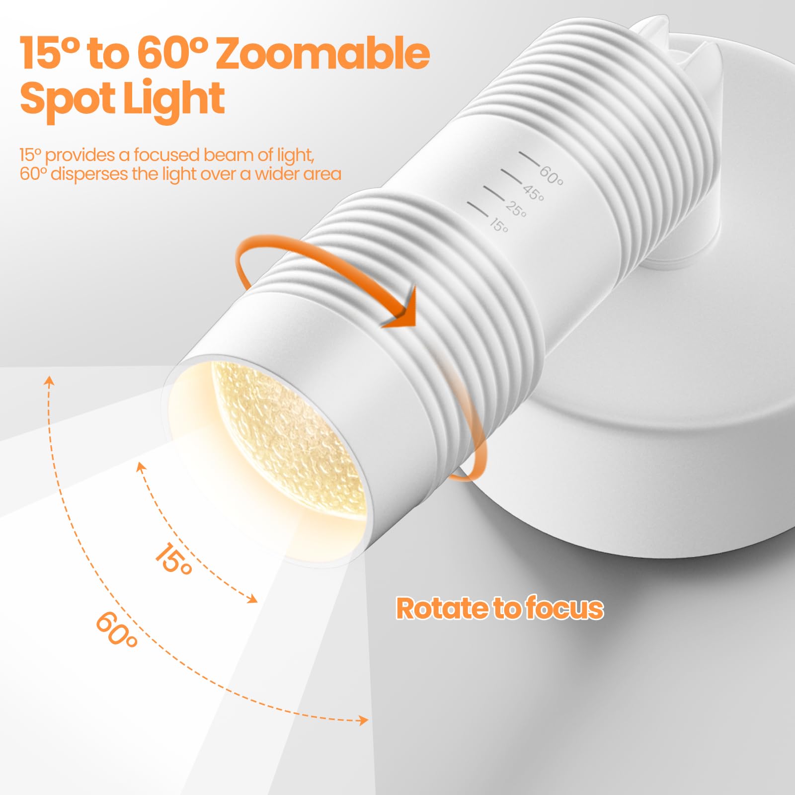 Tuyubee Muti-Color Zoomable Led Spot Lights Indoor Uplighting With Remote & Timer  5W Up Lights Indoor Dimmable Plant Spotlight Uplights Accent Lighting  Floor Spotlight Lamp 2 Pack White