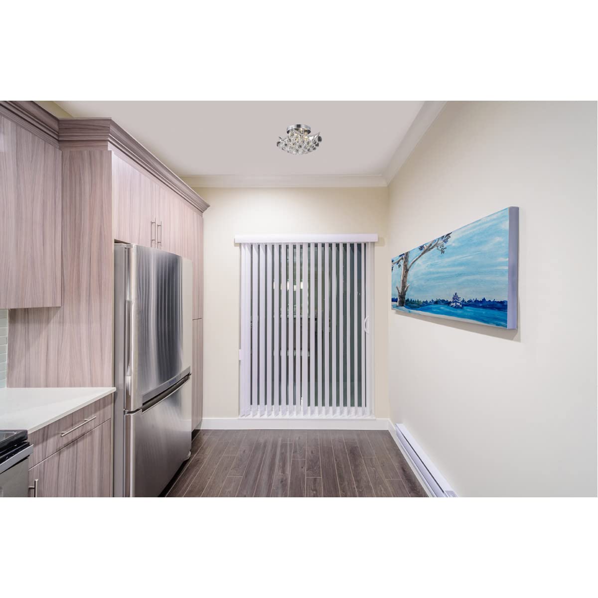 Living District Indoor Modern Home Decor Bright Clara Collection Flush Mount D10in H8in Lt:4 Chrome Finish