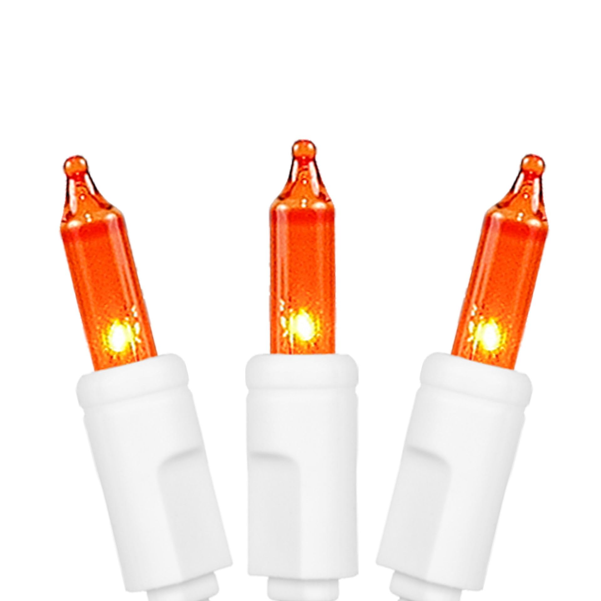 Novelty Lights Mini Light String, 8.5ft, 20 Bulbs, Amber Color, Non-Connectable, 4in Bulb Spacing, Model CG20/NS-W-AM
