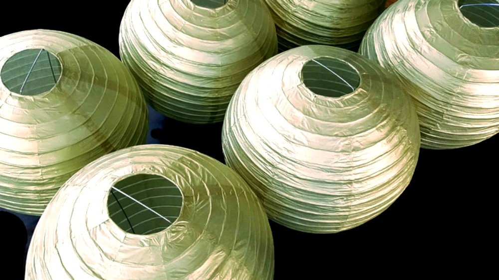 Chinese Paper Lanterns, Gold, 12    Inch Diameter - By Playscene (Pack Of 6) (Gold)